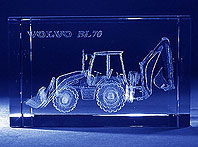 Koparko ładowarka Volvo
wygrawerowana 3D w szkle