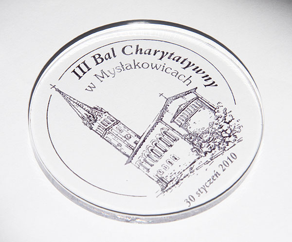 Medal pamiątkowy wyprodukowany z okazji
Balu Charytatywnego w Mysłakowicach. Średnica 10 cm