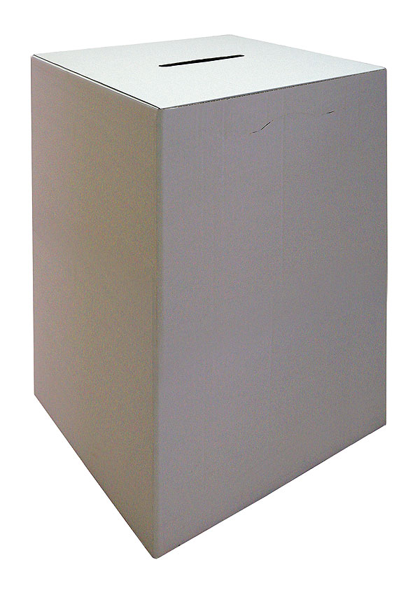 Metalowa urna wyborcza - wymiary 35 x 35 x H 80 cm