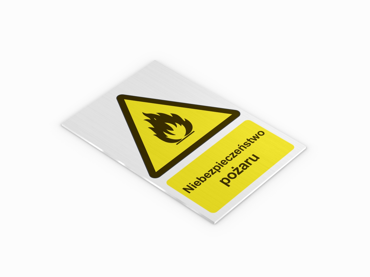 ostrzegawcza tabliczka aluminiowa niebezpieczeństwo pożaru