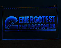 Szyld podświetlany krawędziowo - prezenter grawerowany Energotest
