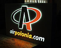 Szyld z literami podświetlanymi krawędziowo dla Air Polonia