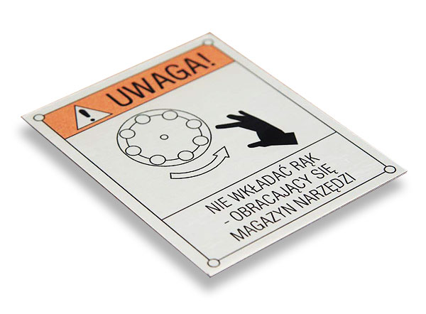 Aluminiowa nieścieralna i chemicznie odporna tabliczka ostrzegawcza NIE WKŁADAĆ RĄK