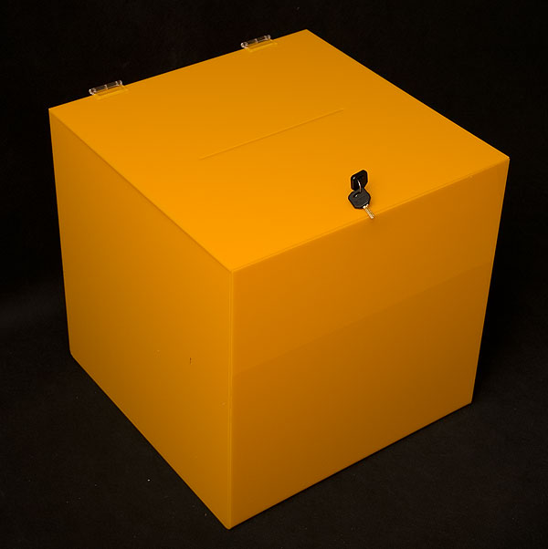 Urna, pojemnik do głosowania z żółtej pleksi