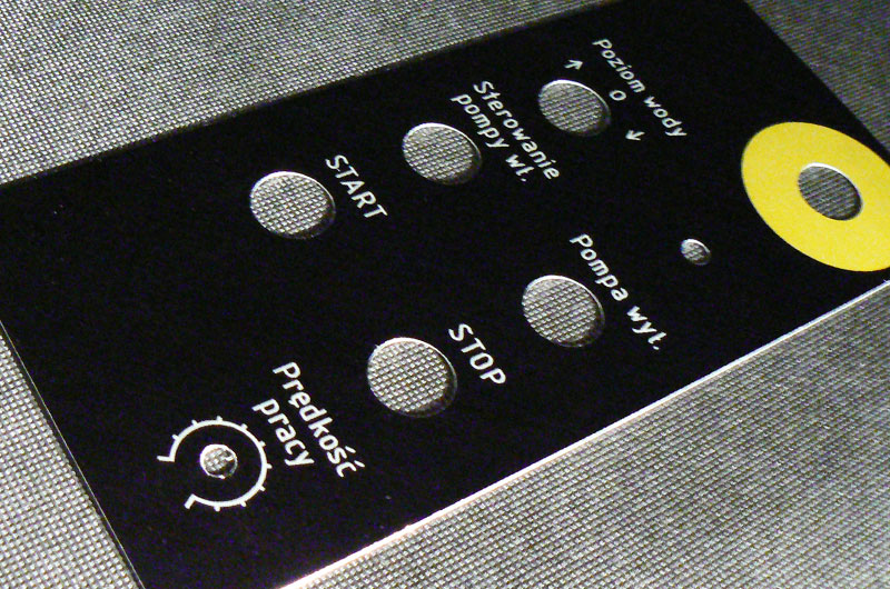 Czarno-srebrne numerki opisy przycisków metalowe